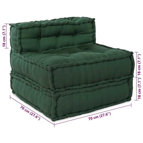 Pouf Modulare Verde 70x70x54 in Tessuto - Foto 10