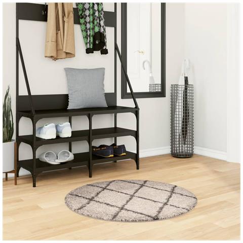 Tappeto Shaggy Pamplona A Pelo Lungo Beige E Antracite 80 Cm - Foto 1