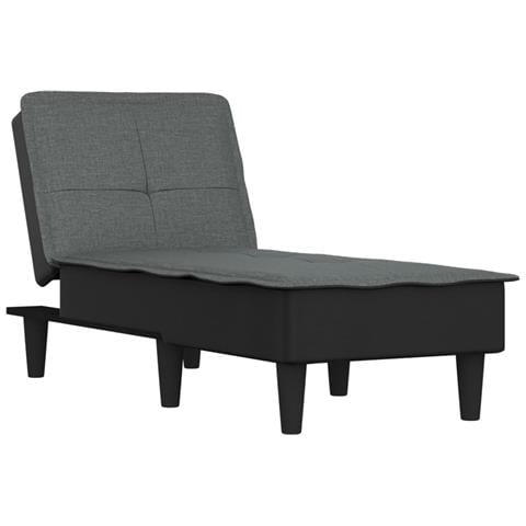 Chaise Longue In Tessuto Grigio Scuro - Foto 2