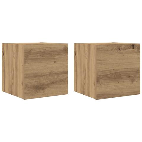Armadietti Tv Montati A Parete 2pz Artigianale 30,5x30x30 Cm - Foto 2