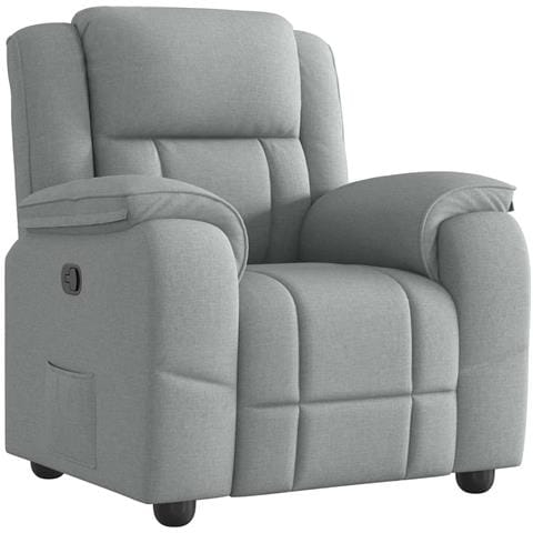 Poltrona Reclinabile In Tessuto Grigio Chiaro - Foto 2