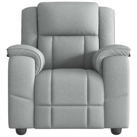 Poltrona Reclinabile In Tessuto Grigio Chiaro - Foto 3