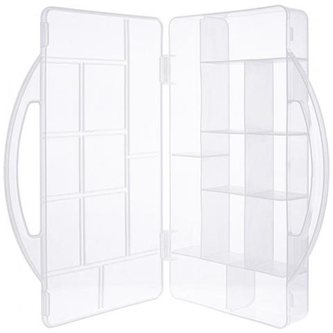 Box Portaminuteria, Plastica Trasparente. 271x186x40mm, 11 Slot, Bianco - Foto 1