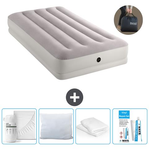 Set Materassino Gonfiabile - 191x99x30 Cm - Grigio - Include Accessori Coordinati Cb15 - Foto 1