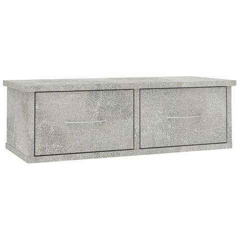 Scaffale Cassetti Parete Grigio Cemento 60x26x18,5 Multistrato - Foto 1