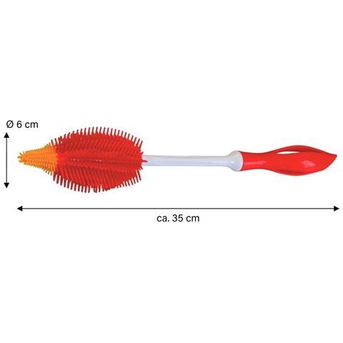Spazzola Per Biberon In Silicone 35 Cm, Rossa, Spazzola Per Vetri, Spazzola Per Lavastoviglie, Spazzola Per La Pulizia Di Biberon E Tettarelle, Bicchieri, Vasi, Ecc. - Foto 2