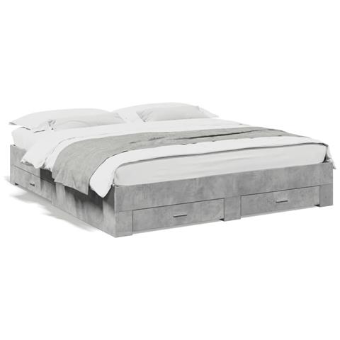 Giroletto Cassetti Grigio Cemento 200x200 cm Legno Multistrato - Foto 1