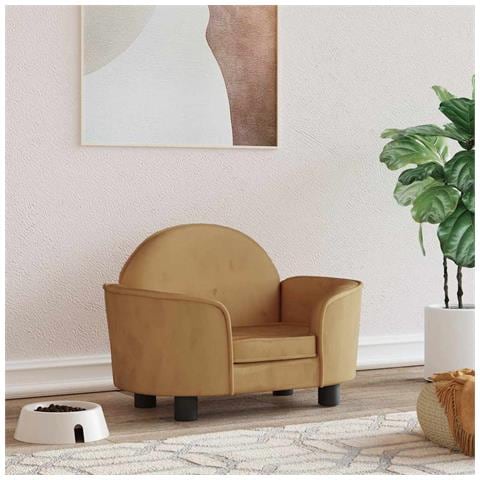 Lettino per Cani Marrone 66x40x45 cm in Velluto - Foto 2