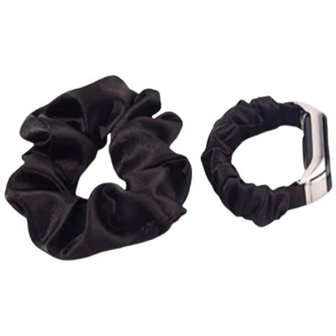 Cinturino Elastico Per Braccialetto Compatibile Con Xiaomi Mi Band 8 - Design Scrunchie Black - Foto 2