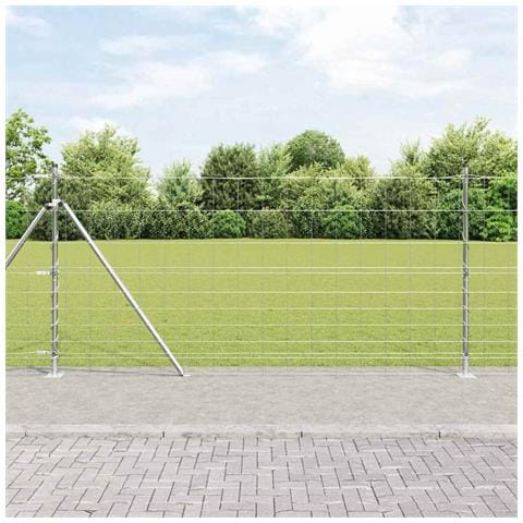 Recinzione Metallica Saldato con Base in Cemento 25 x 1,2 m - Foto 2
