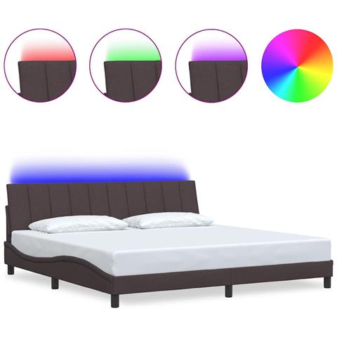 Giroletto senza Materasso Marrone Scuro 200x200 cm in Tessuto - Foto 1