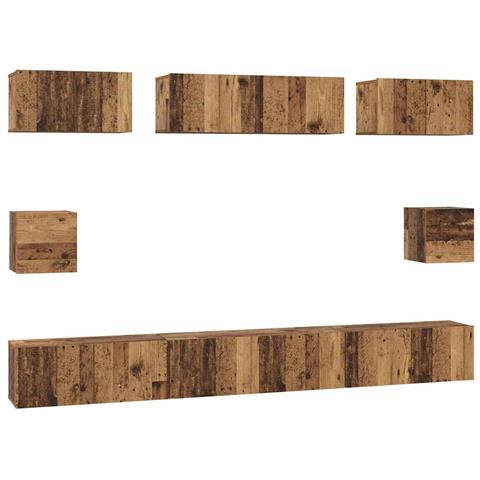 Set di mobili TV 8 pcs Legno vecchio Legno multistrato - Foto 1