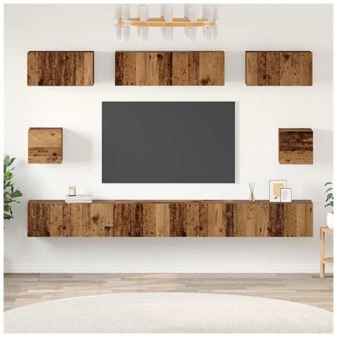 Set di mobili TV 8 pcs Legno vecchio Legno multistrato - Foto 2