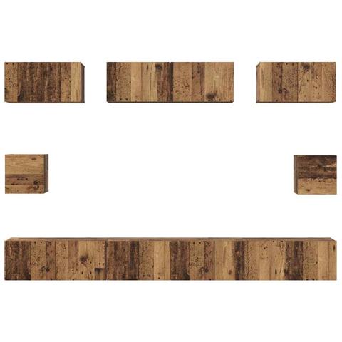 Set di mobili TV 8 pcs Legno vecchio Legno multistrato - Foto 9
