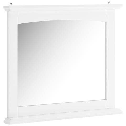 Mobile Bagno Sospeso Con Specchio, Mdf Bianco E Vetro - Foto 1