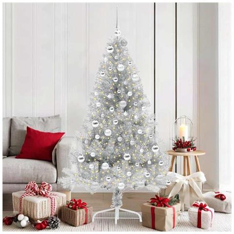 Albero di Natale artificiale con luci integrate Argento 180 cm - Foto 2