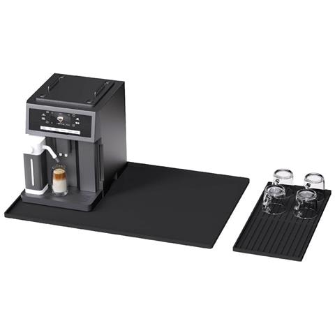 Set Tappetino Multifunzionale In Silicone Per Macchina Da Caffè - Protezione Piano Di Lavoro Con Vassoio, 61x40.5x1.1cm Black - Foto 1