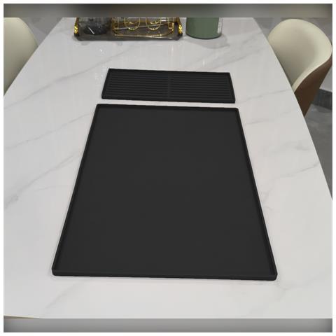 Set Tappetino Multifunzionale In Silicone Per Macchina Da Caffè - Protezione Piano Di Lavoro Con Vassoio, 61x40.5x1.1cm Black - Foto 2
