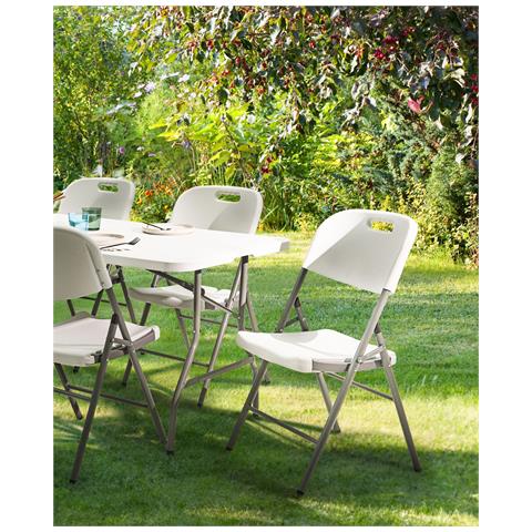 Set Di 2 Sedie Da Giardino Cugnoli Pieghevole Bianco - Foto 1