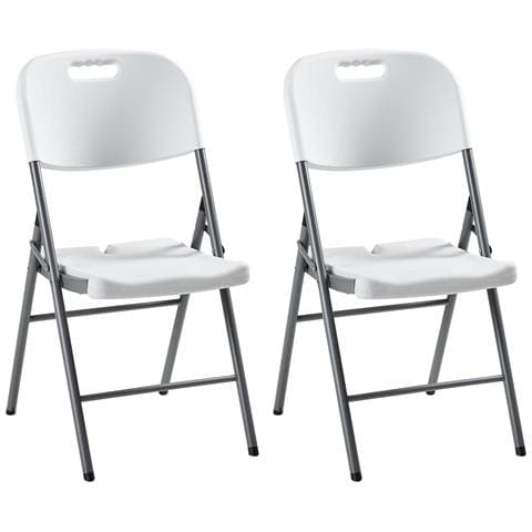 Set Di 2 Sedie Da Giardino Cugnoli Pieghevole Bianco - Foto 2