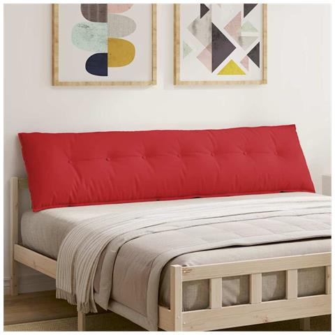 Cuscino per Schiena Rosso 200 x 19 x 50 cm Tessuto - Foto 2