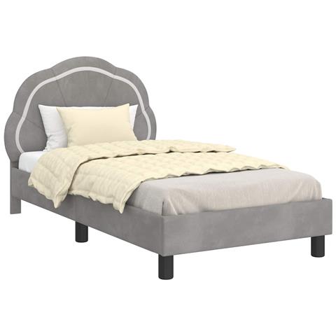 Struttura letto bambini con testata Grigio chiaro 80 x 160 cm - Foto 1