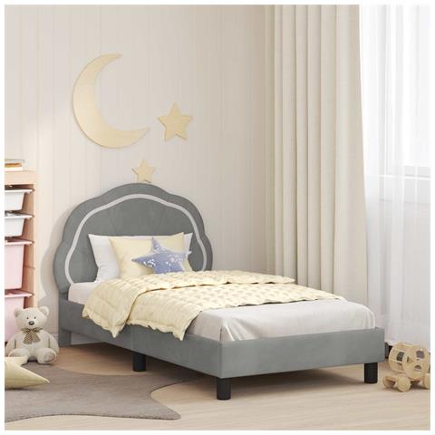Struttura letto bambini con testata Grigio chiaro 80 x 160 cm - Foto 2