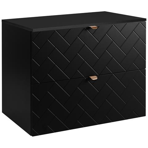 | Mobile sottolavabo 80 cm - Noir Mat - Mobili bagno - Mobili bagno - Mobile sottolavabo - Piano di lavoro nero - Foto 1