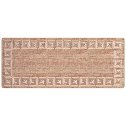 Runner Tappeto MARSA Bianco 100 x 300 cm Poliestere e PVC - Foto 1