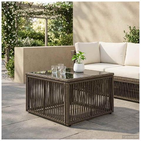 Tavolo da Giardino Grigio e Nero 55 x 55 x 37 cm - Foto 2
