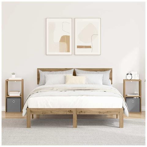 Comodino 2 pcs Rovere artigianale 30,5 x 27 x 59,5 cm - Foto 2