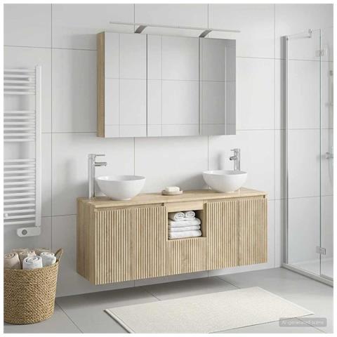 Set di Armadi da Bagno 4 pcs Rovere Sonoma 100 x 14,5 x 70 cm - Foto 2