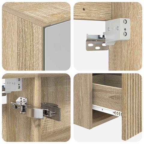 Set di Armadi da Bagno 4 pcs Rovere Sonoma 100 x 14,5 x 70 cm - Foto 9