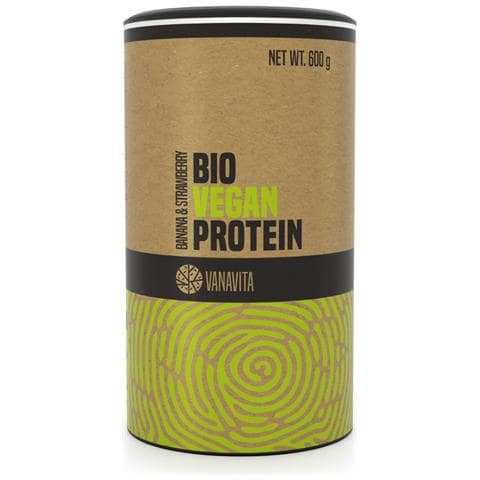 Proteine vegetali Vegane BIO senza lattosio 600 g Banana - Fragola - Foto 1
