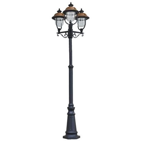 Lampione per esterno a bracci 2 luci da giardino altezza 242 - Foto 2