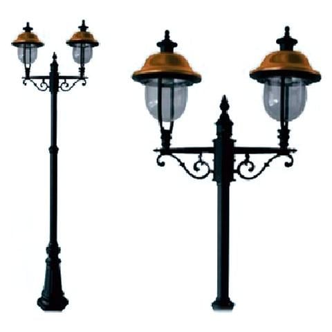 Lampione per esterno a bracci 2 luci da giardino altezza 242 - Foto 1