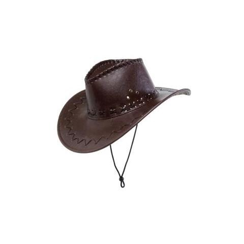 Cappello Cowboy Marrone Con Cuciture - Foto 1