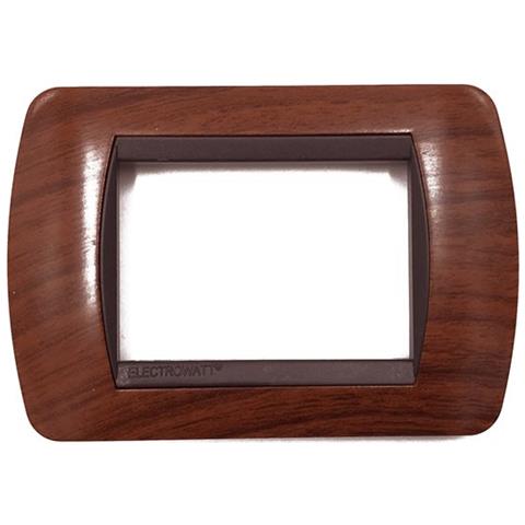 3 Placche Muro 3 Posti Moduli Legno Radica Compatibile Tipo Bticino Living - Foto 1