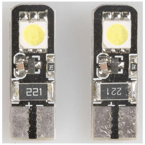 T10 Coppia Di Lampadine Auto Led 2smd 12v Attacco W2,1x9,5d - Foto 4