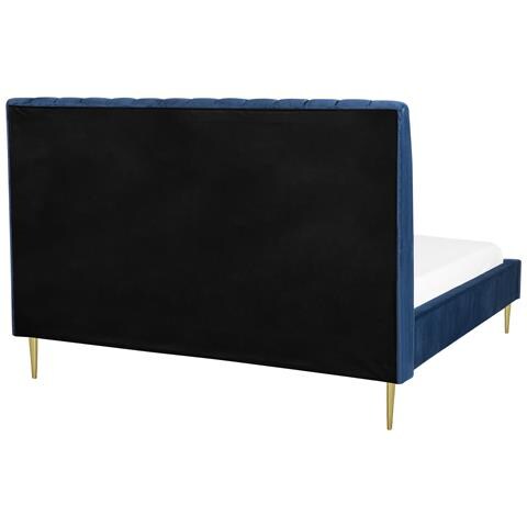 Letto Matrimoniale In Velluto Blu 180x200 Cm Marville - Foto 21