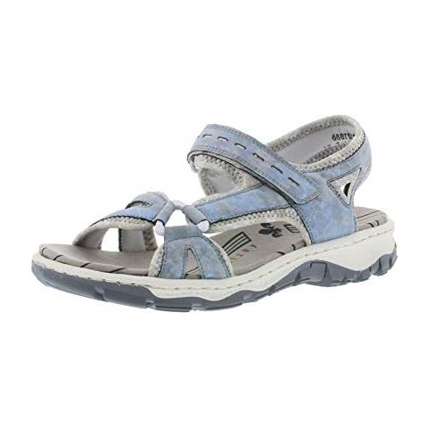68879 Donna Sandali Da Trekking, Outdoor Sandali, Sandali Sportivi, Scarpe Estive, Il Cielo / Fiore Argento / 12.40 Eu / 6.5 Uk - Foto 1