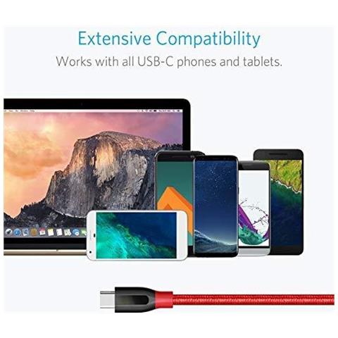 Powerline Usb-c A Usb 3.0 (3 Piedi 09 M) Lunga Durata Per Type-c Usb Devices Per Samsung Galaxy S10 S9 Macbook Sony Xz Lg V20 G5 G6 Htc 10 Xiaomi 5 More - Foto 4