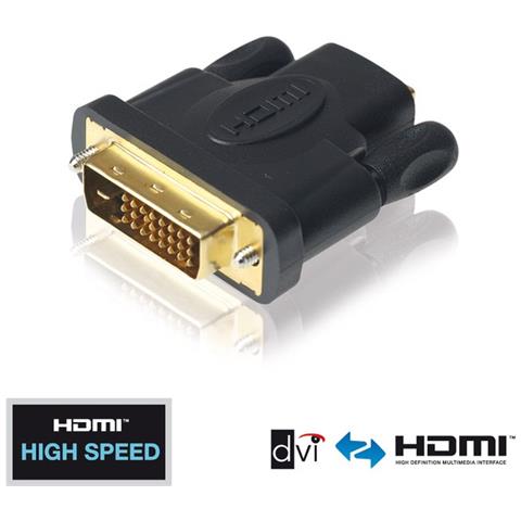 PureInstall PI010, DVI-D, HDMI, Maschio / femmina, Nero, Oro, 1920 x 1200 Pixels - Foto 2