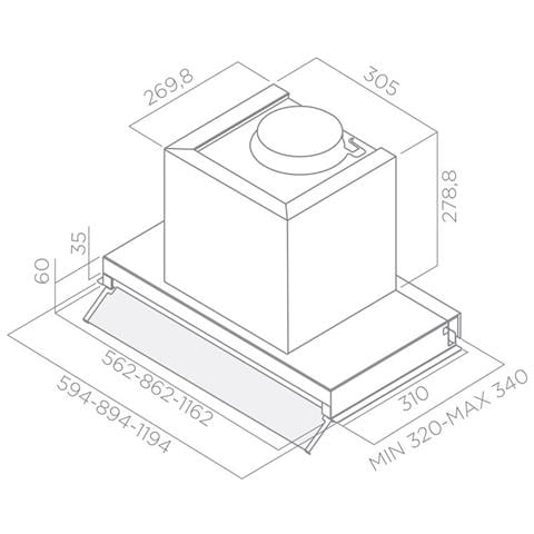 Cappa a Scomparsa Box In Plus Aspirante Colore Inox Vetro - Foto 6