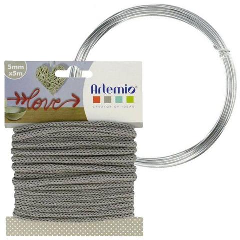 Filato Per Maglieria Grigio 5 Mm X 5 M + Filo Di Alluminio - Foto 1
