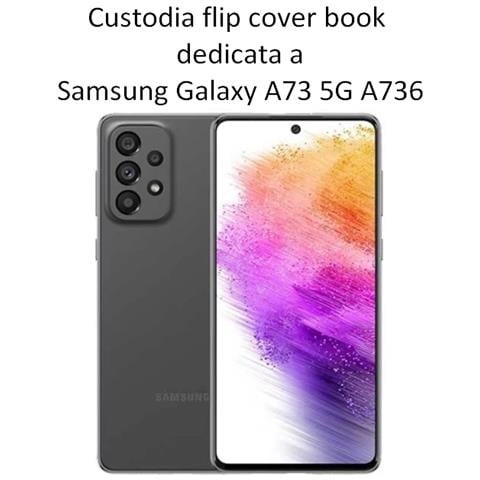 Smart Book Custodia Poket Silicone Flip Cover Case Per Samsung Galaxy A73 5g A736 Blu - Foto 2