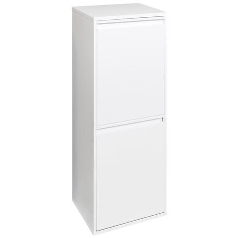 Basic Cr201-b Pattumiera Per Raccolta Differenziata, 2 Secchi, Mobile D'acciaio Per Differenziata, 2 X 17 L (34 L), Bianco - Foto 3