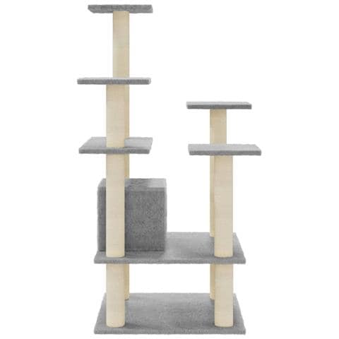 Albero Per Gatti Con Tiragraffi In Sisal Grigio Chiaro 110 Cm - Foto 8