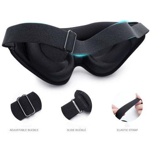 Maschera Per Gli Occhi Con Maschera Per Il Sonno 3d Per Il Pisolino Yoga Da Viaggio In Volo - Foto 5