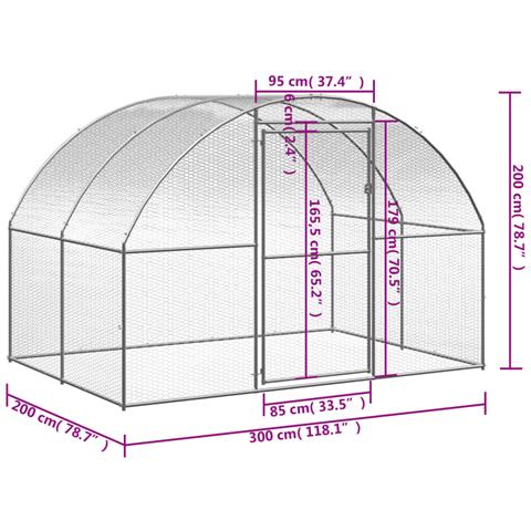 Pollaio da Esterno 3x2x2 m in Acciaio Zincato - Foto 4